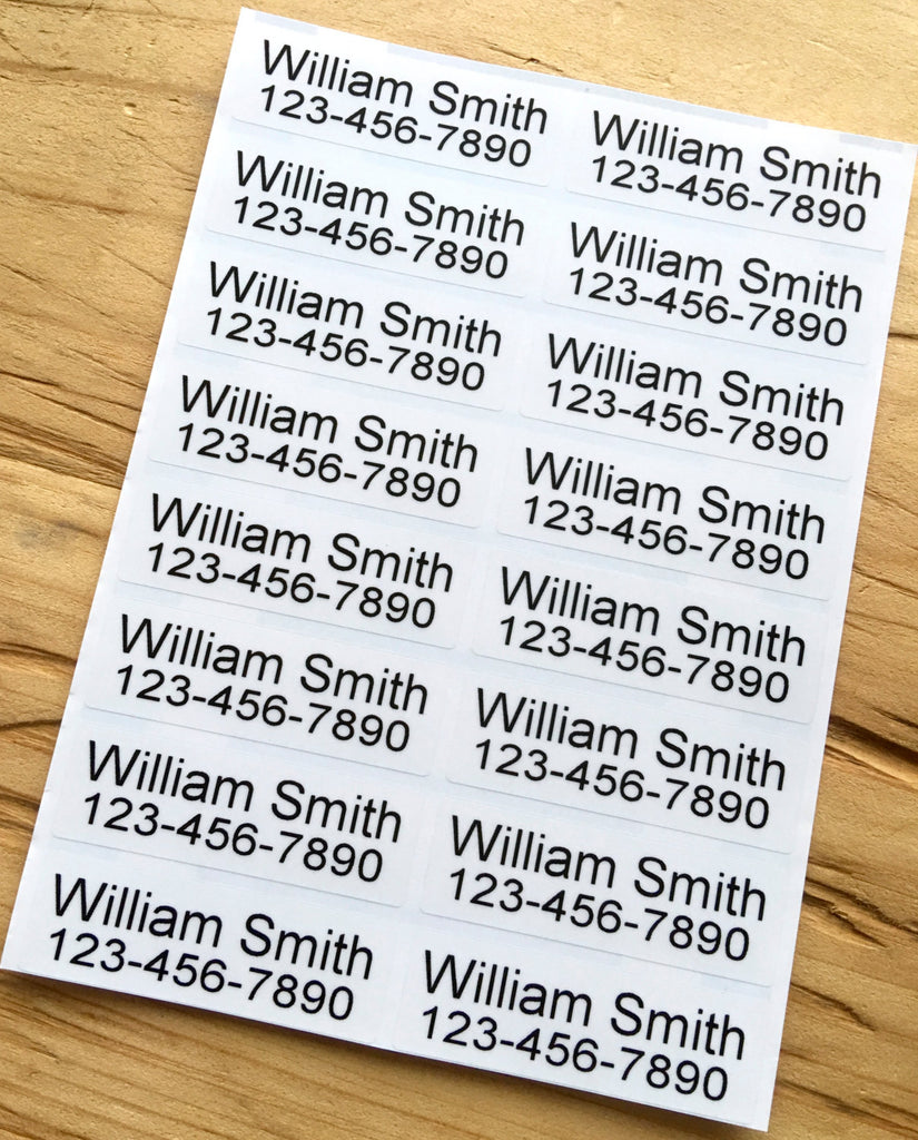 48 Long Size Clear Waterproof Name Stickers – HanPrinting