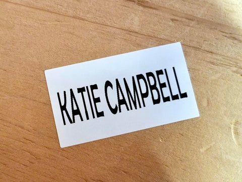30 Large White Waterproof Name Stickers