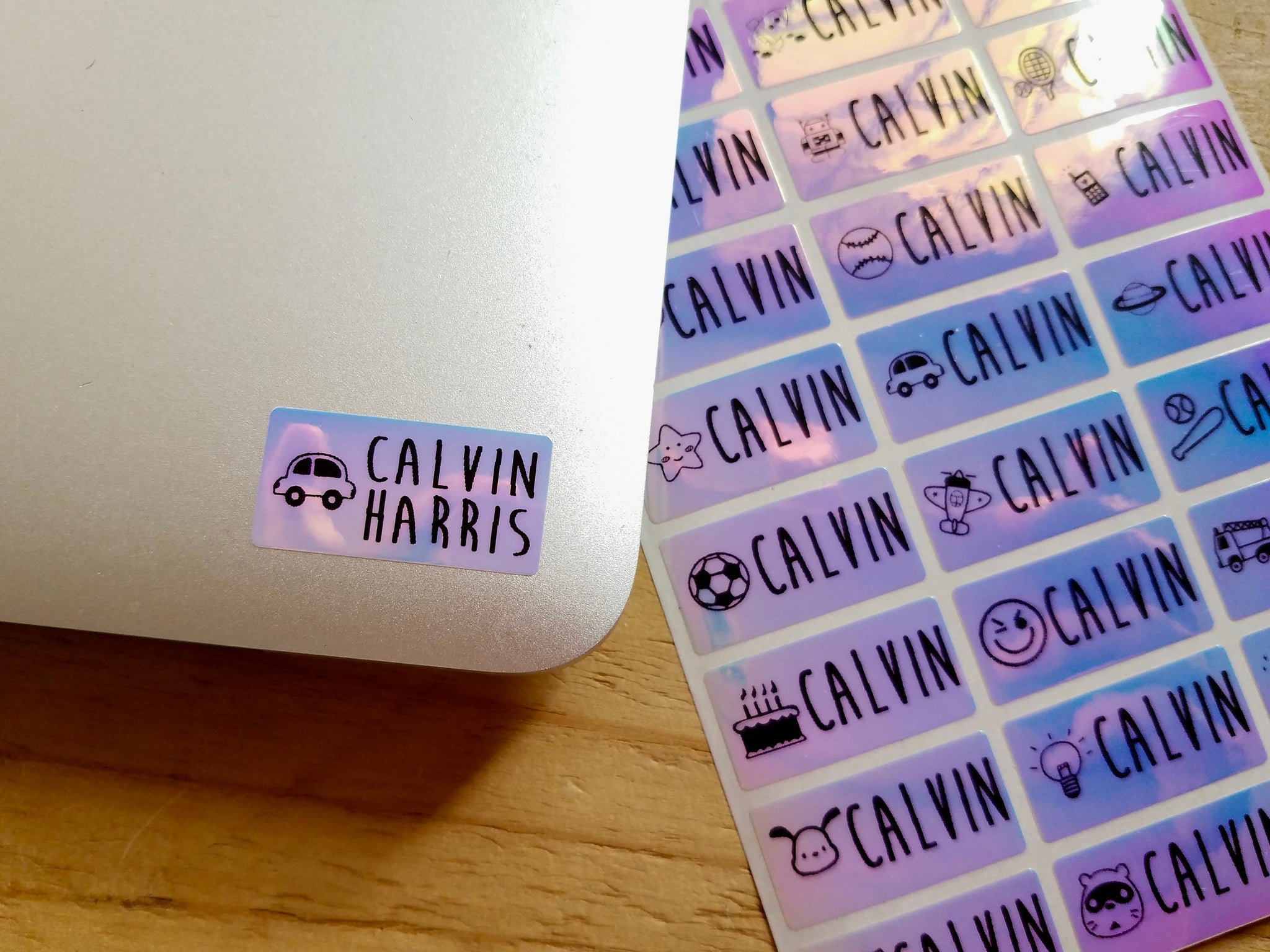 48 Long Sized Clear Kids with Boy Icons Waterproof Name Stickers –  HanPrinting&Stamping