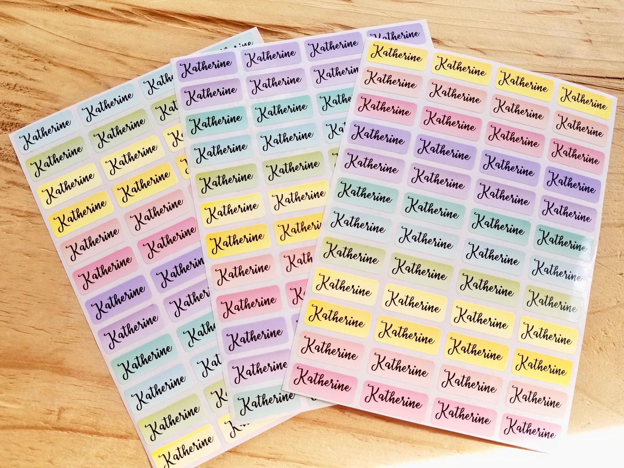 144 Small Rainbow Waterproof Name Stickers – HanPrinting&Stamping