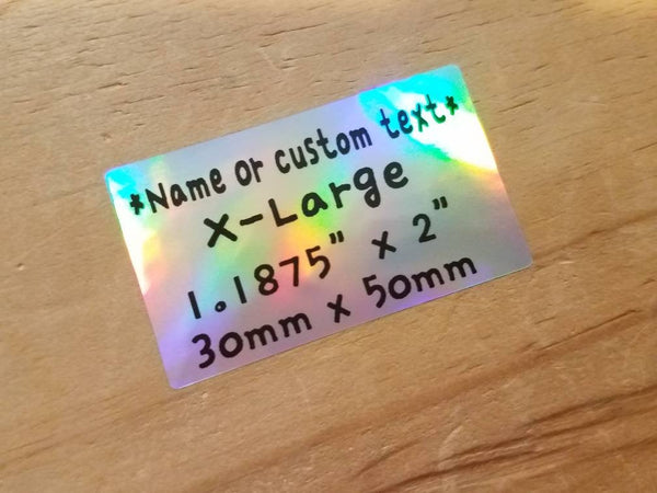 27 X-Large Size Silver Hologram Label Sticker