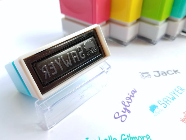 4010 Green Small Self Inking Name Stamp  5 Ink Colors Available. Custom Personalized Stamp.