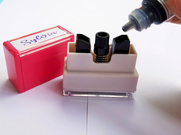 4010 Green Small Self Inking Name Stamp  5 Ink Colors Available. Custom Personalized Stamp.