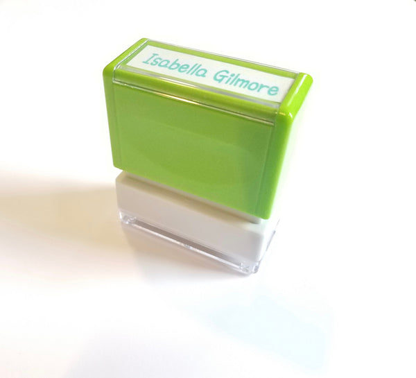 4010 Green Small Self Inking Name Stamp  5 Ink Colors Available. Custom Personalized Stamp.