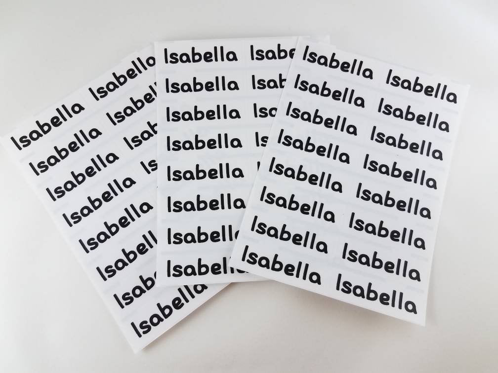 48 Long Size Clear Waterproof Name Stickers – HanPrinting