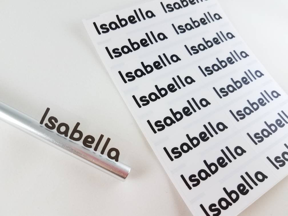 48 Long Size Clear Waterproof Name Stickers – HanPrinting