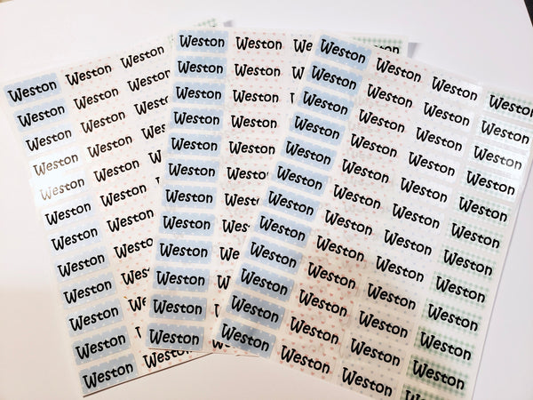 144 Small Classic Pattern Waterproof Name Stickers