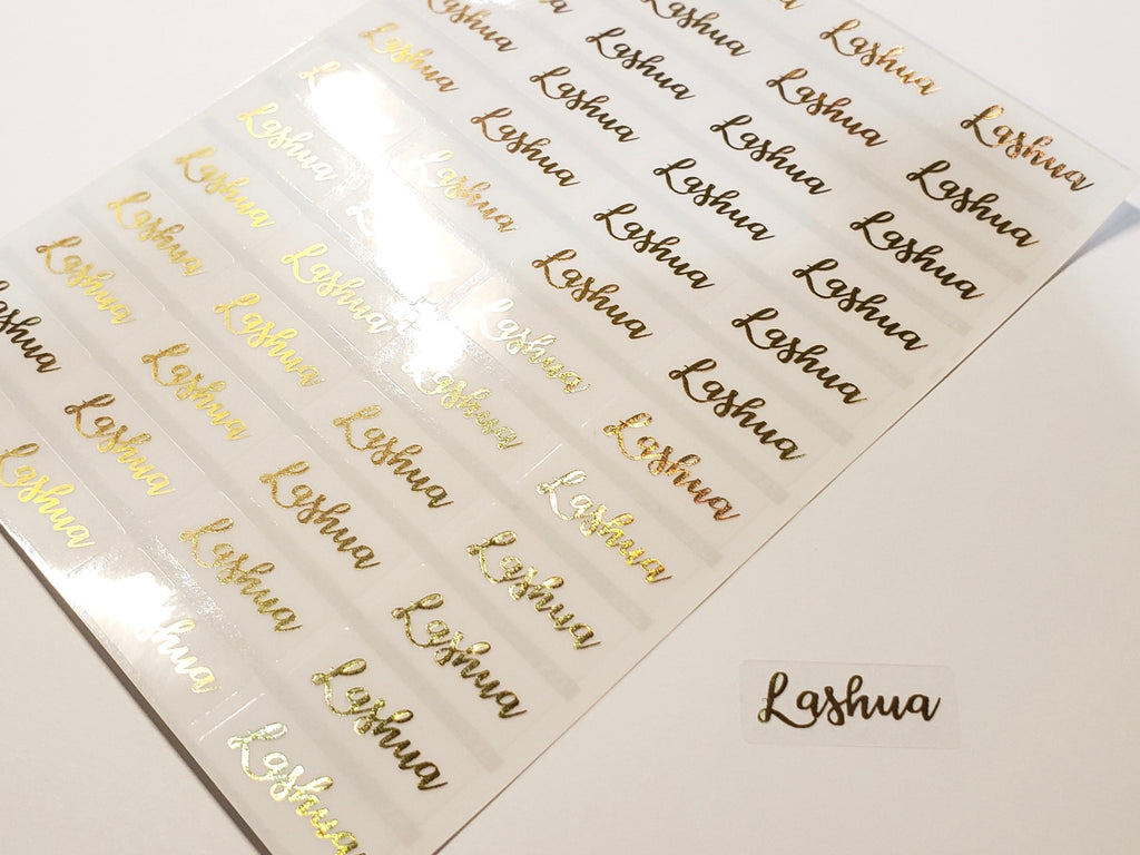 Sticker Gold Ink 144 GOLD INK Small Clear Stickers – HanPrinting
