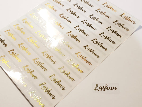 144 GOLD INK Small Clear Stickers