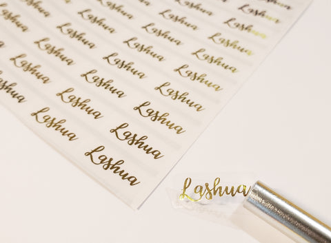 144 GOLD INK Small Clear Stickers